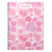 水パーソナライズされた色バラ ノートブック (正面)