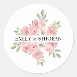 水パーソナライズされた色バラ ラウンドシール