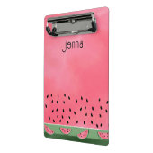 水パーソナライズされた色ピンクグリーンスイカ ミニクリップボード (アングル2)