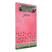 水パーソナライズされた色ピンクグリーンスイカ ミニクリップボード (アングル)