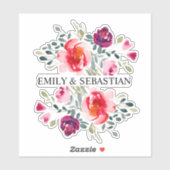 水パーソナライズされた色フラワーシール シール (シート)