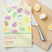水パーソナライズされた色フランスのマカロン |マカロン キッチンタオル (四つ折り)