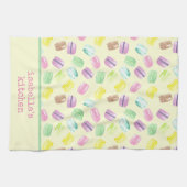 水パーソナライズされた色フランスのマカロン |マカロン キッチンタオル (横)