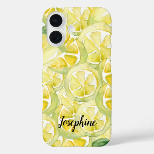 水パーソナライズされた色フレッシュイエローレモン Case-Mate iPhoneケース (裏面)