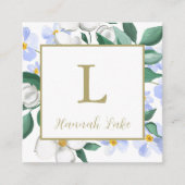 水パーソナライズされた色フローラの呼び出し エンクロージャーカード (正面)