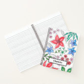 水パーソナライズされた色フローラスパイラルノートブック ノートブック (内部)