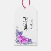 水パーソナライズされた色フローラデザイン ギフトタグ (正面)