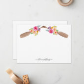 水パーソナライズされた色フローラパドル航海の ノートカード (正面/裏面インサイチュ)