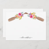 水パーソナライズされた色フローラパドル航海の ノートカード (正面/裏面)