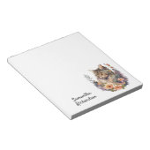 水パーソナライズされた色フローラボホーキャット ノートパッド (アングル)