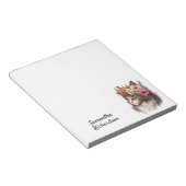 水パーソナライズされた色フローラボホーキャット ノートパッド (アングル)