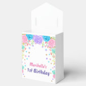 水パーソナライズされた色フローラユニコーン誕生日 フェイバーボックス (オープン)