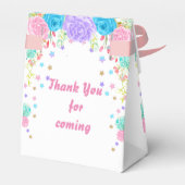 水パーソナライズされた色フローラユニコーン誕生日 フェイバーボックス (裏面サイド)