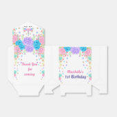 水パーソナライズされた色フローラユニコーン誕生日 フェイバーボックス (折り畳みなし)