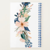 水パーソナライズされた色フローラ帳 ノートブック (裏面)