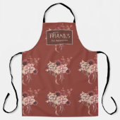 水パーソナライズされた色フローラ感謝祭 エプロン (正面)