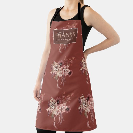水パーソナライズされた色フローラ感謝祭 エプロン (インサイチュ)