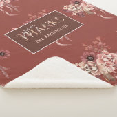 水パーソナライズされた色フローラ感謝祭 シェルパブランケット (3/4)