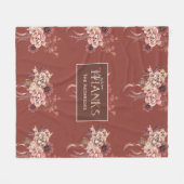 水パーソナライズされた色フローラ感謝祭 フリースブランケット (正面(横))