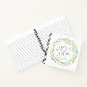 水パーソナライズされた色フローラ結婚のゲストブック ノートブック (内部)