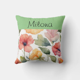 水パーソナライズされた色フローラ装飾用クッション クッション