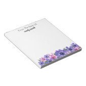 水パーソナライズされた色フローラ ノートパッド (アングル)