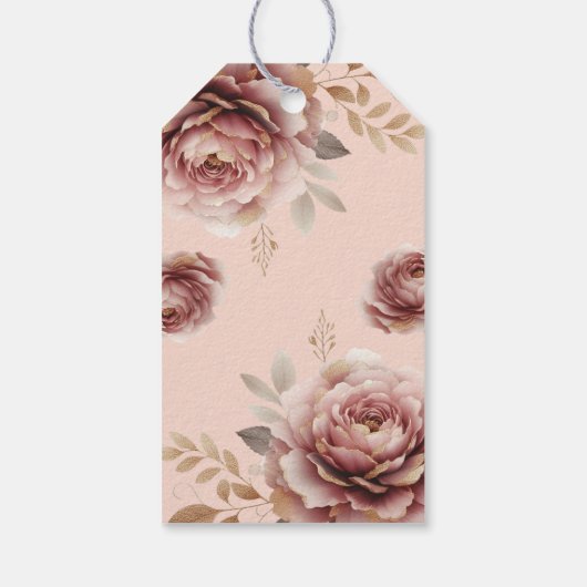 水パーソナライズされた色ブライダルハイティーシャワー ギフトタグ (裏面)