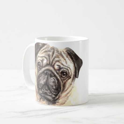 水パーソナライズされた色プグマグ コーヒーマグカップ (正面左)