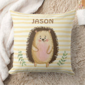 水パーソナライズされた色ヘッジホッストライプグ子供部屋 クッション (ブランケット)