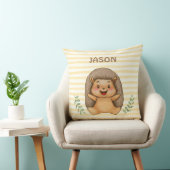 水パーソナライズされた色ヘッジホッストライプグ子供部屋 クッション (椅子)