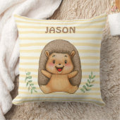 水パーソナライズされた色ヘッジホッストライプグ子供部屋 クッション (ブランケット)