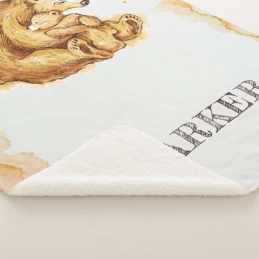 水パーソナライズされた色ベア子供部屋 シェルパブランケット (3/4)