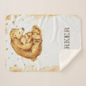 水パーソナライズされた色ベア子供部屋 シェルパブランケット (正面(横))