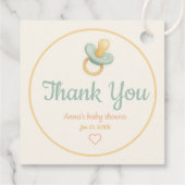 水パーソナライズされた色ベビーシャワーメッセージカード フェイバータグ (裏面)