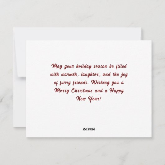 水パーソナライズされた色ベルネーズドッグクリスマス シーズンカード (裏面)