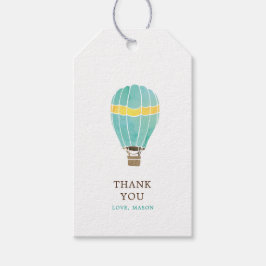 水パーソナライズされた色ホットエアバルーンありがとう ギフトタグ