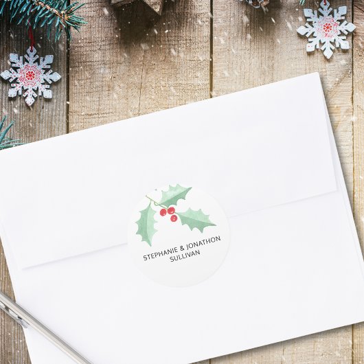 水パーソナライズされた色ホリー ラウンドシール