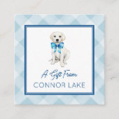 水パーソナライズされた色ホワイトラボパピー呼び出しまたは エンクロージャーカード (正面)