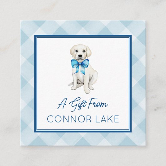 水パーソナライズされた色ホワイトラボパピー呼び出しまたは エンクロージャーカード (正面)