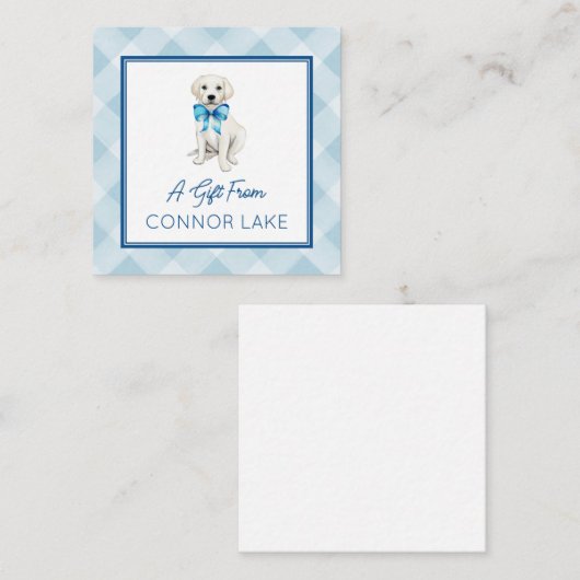 水パーソナライズされた色ホワイトラボパピー呼び出しまたは エンクロージャーカード (正面/裏面)