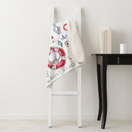 水パーソナライズされた色ボ航海のート名 シェルパブランケット