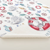 水パーソナライズされた色ボ航海のート名 シェルパブランケット (3/4)