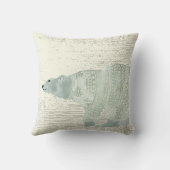 水パーソナライズされた色ポーラベア灰色バナー クッション (裏面)