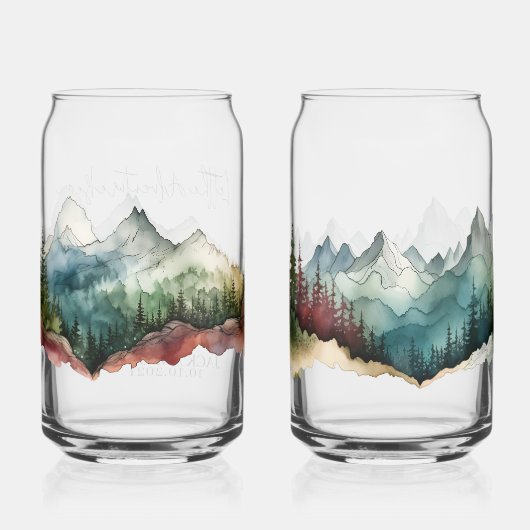 水パーソナライズされた色マウンテンビール缶 ガラス缶 (裏面)