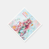 水パーソナライズされた色マーメイドパーティー紙ナプキン スタンダードカクテルナプキン (角)