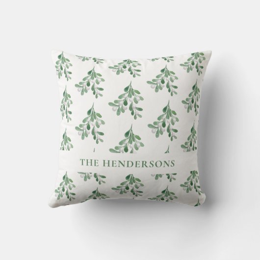 水パーソナライズされた色ミスタントクリスマス クッション (裏面)