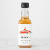 水パーソナライズされた色メキシコのソンブレロ リキュールボトルラベル (正面)