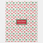 水パーソナライズされた色メリークリスマスフリース フリースブランケット (正面)