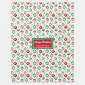 水パーソナライズされた色メリークリスマスフリース フリースブランケット (正面)