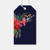 水パーソナライズされた色メリークリスマスポインセチア ギフトタグ (裏面)